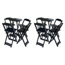Ver imagem 1 de Kit 2 Jogos De Mesa Bistrô De Madeira Com 4 Cadeiras Dobravel Ideal Para Bar E Restaurante Preto