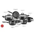 Ver imagem 2 de Jogo de Panelas MTA Madri Supra Antiaderente Tampas de Vidro 07 Peças Grafite