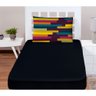 Jogo Cama Lençol Shine Solteiro Microfibra 180 Fios 2 Peças - Pastilha Coloridas Preto - 2