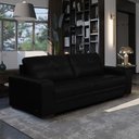 Ver imagem 2 de Sofá Decorativo Sala de Estar Punto Bipartido 4 Lugares 280cm Couro Preto - Mozzelar