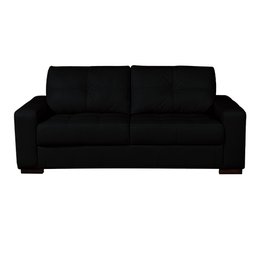Sofá Decorativo Sala de Estar Punto Bipartido 4 Lugares 280cm Couro Preto - Mozzelar - 5