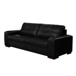 Sofá Decorativo Sala de Estar Punto Bipartido 4 Lugares 280cm Couro Preto - Mozzelar - 1