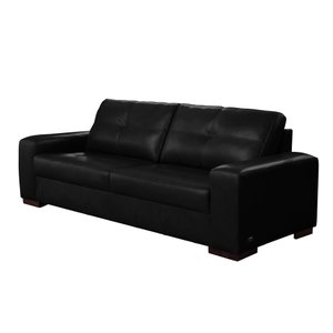 Sofá Decorativo Sala de Estar Punto Bipartido 4 Lugares 280cm Couro Preto - Mozzelar