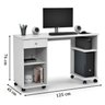 Mesa para Computador Escritório Quarto com Rodízios 1 Gaveta Escrivaninha Million Branco - 3