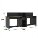 Ver imagem 2 de Estação de Trabalho 4 Lugares Office Smart 4 Mesas 2 Armários - Preto e Cedro