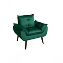 Ver imagem 2 de Kit 02 Poltrona/cadeira Decorativa Glamour Opala com Pés Quadrado Verde