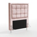 Ver imagem 1 de Cabeceira Taurus 90 para Cama de Solteiro N-031 Veludo Rosê Claro Aradecor