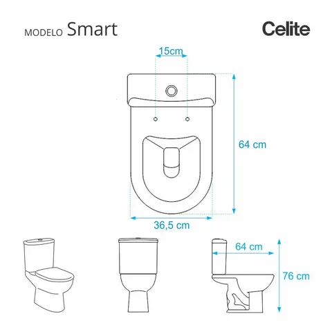 Assento Sanitario Poliester com Amortecedor Smart Pergamon (Bege Claro) para Vaso Celite