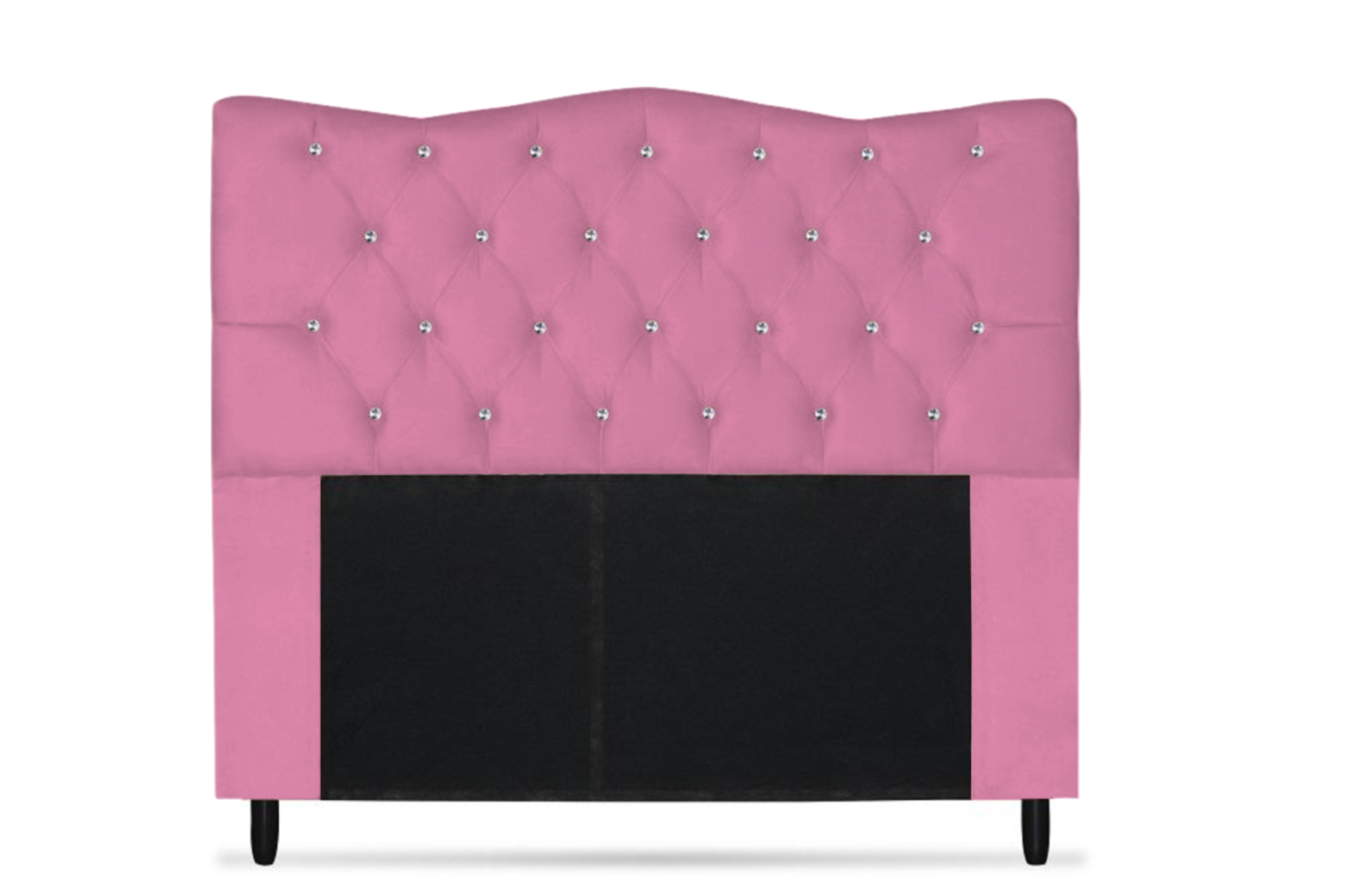 Cabeceira Dunas Solteiro 90cm com Strass Suede: Rosa - 1