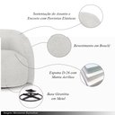 Ver imagem 3 de Kit 2 Poltronas Decorativas Jenny Base Giratória em Metal Preto Bouclê Branco G45 - Gran Belo