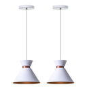 Ver imagem 1 de Kit 2 Pendentes Dubai 17cm Para Mesa Balcão Gourmet: Branco com cobre