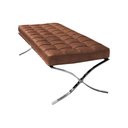 Ver imagem 2 de Banco Barcelona Couro Natural Marrom Base Inox