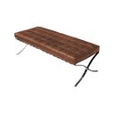 Ver imagem 1 de Banco Barcelona Couro Natural Marrom Base Inox