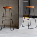 Ver imagem 2 de Kit 02 Banqueta Alta Aurum Peroba Preto Bar Cozinha Sala Jantar DHom