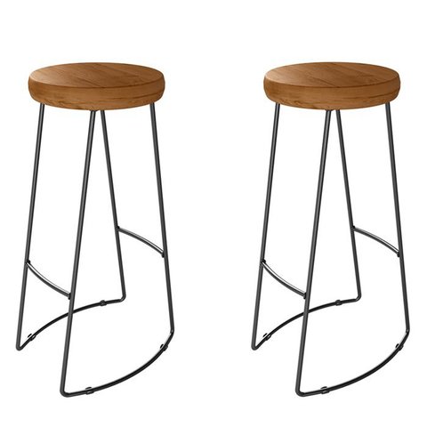 Kit 02 Banqueta Alta Aurum Peroba Preto Bar Cozinha Sala Jantar DHom