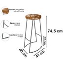 Ver imagem 3 de Kit 02 Banqueta Alta Aurum Peroba Preto Bar Cozinha Sala Jantar DHom