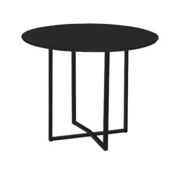 Mesa Estilo Industrial Redonda Mdf e Aço Preta para Sala de Jantar Cozinha Ecomhome - 3