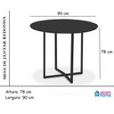 Ver imagem 4 de Mesa Estilo Industrial Redonda Mdf e Aço Preta para Sala de Jantar Cozinha Ecomhome