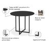 Mesa Estilo Industrial Redonda Mdf e Aço Preta para Sala de Jantar Cozinha Ecomhome - 5