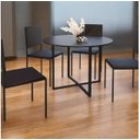 Ver imagem 1 de Mesa Estilo Industrial Redonda Mdf e Aço Preta para Sala de Jantar Cozinha Ecomhome