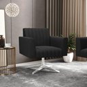 Ver imagem 7 de Kit 2 Poltronas Giratória Viena Gomada Suede Preto Base Cromada - D’Rossi