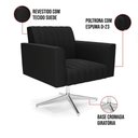 Ver imagem 3 de Kit 2 Poltronas Giratória Viena Gomada Suede Preto Base Cromada - D’Rossi