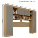 Ver imagem 3 de Guarda-Roupa Modulado 4 Portas Apolo Premium Cinza/Jequitibá/Granizo
