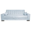 Ver imagem 1 de Sofá Cama 2 Lugares para Sala de Estar Lisboa Suede Cinza - D'Rossi