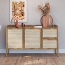 Ver imagem 1 de Balcão Buffet 2 Portas 2 Gavetas 139cm Palhinha Pé Madeira Oslo Artesano | Hanover