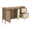 Ver imagem 4 de Balcão Buffet 2 Portas 2 Gavetas 139cm Palhinha Pé Madeira Oslo Artesano | Hanover