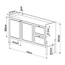 Ver imagem 5 de Balcão Buffet 2 Portas 2 Gavetas 139cm Palhinha Pé Madeira Oslo Artesano | Hanover