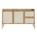 Ver imagem 3 de Balcão Buffet 2 Portas 2 Gavetas 139cm Palhinha Pé Madeira Oslo Artesano | Hanover
