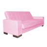 Sofá Cama 2 Lugares para Sala de Estar Lisboa Suede Rosa Bebê - D'Rossi - 2