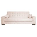 Ver imagem 1 de Sofá Cama 2 Lugares para Sala de Estar Lisboa Suede Bege - D'Rossi