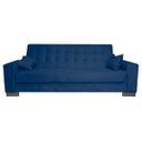Ver imagem 1 de Sofá Cama 2 Lugares para Sala de Estar Lisboa Suede Azul Marinho - D'Rossi
