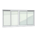 Ver imagem 1 de Janela Alumínio Elite 4 Folhas Moveis 100 x 150 V.Liso Branco Brimak