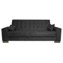 Ver imagem 1 de Sofá Cama 2 Lugares para Sala de Estar Lisboa Suede Preto - D'Rossi