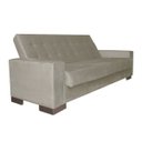 Ver imagem 2 de Sofá Cama 2 Lugares para Sala de Estar Lisboa Suede Marrom Rato - D'Rossi