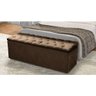 Calçadeira Recamier Baú Casal King 190cm Sofia Suede Marrom - 2