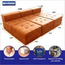 Ver imagem 2 de Sofá Modular Confort com Puff Bom Pastor Caramelo Veludo PU