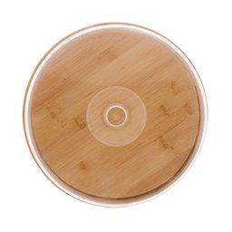 Prato para Bolo de Bambu com Tampa em Plástico 28cm X 28cm X 9,5cm - Lyor - 4