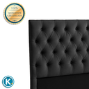 Ver imagem 3 de Cabeceira Estofada Queen Luna Nature Veludo Preto 158x136