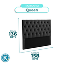 Ver imagem 4 de Cabeceira Estofada Queen Luna Nature Veludo Preto 158x136
