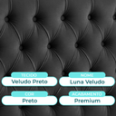 Ver imagem 2 de Cabeceira Estofada Queen Luna Nature Veludo Preto 158x136