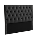 Ver imagem 1 de Cabeceira Estofada Queen Luna Nature Veludo Preto 158x136