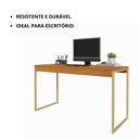 Ver imagem 4 de Mesa para Escritório com Estrutura Metálica Diretor 1,50 cm - Freijó/Dourado