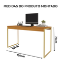 Ver imagem 6 de Mesa para Escritório com Estrutura Metálica Diretor 1,50 cm - Freijó/Dourado