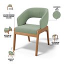 Ver imagem 2 de Kit 04 Cadeiras de Jantar e Estar Living Estofada Lince Nature L02 Bouclê Oliva - Lyam Decor