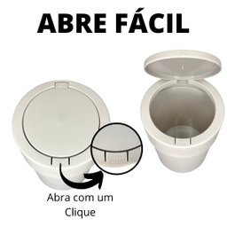 Lixeira Cesto de Lixo 5l Click abre Fácil Cor PRETA - Decoração Casa - 3