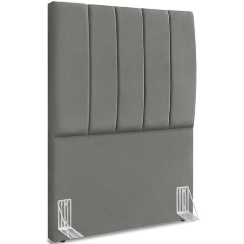 Cabeceira Solteiro 90cm Allia Suede Cinza Rm